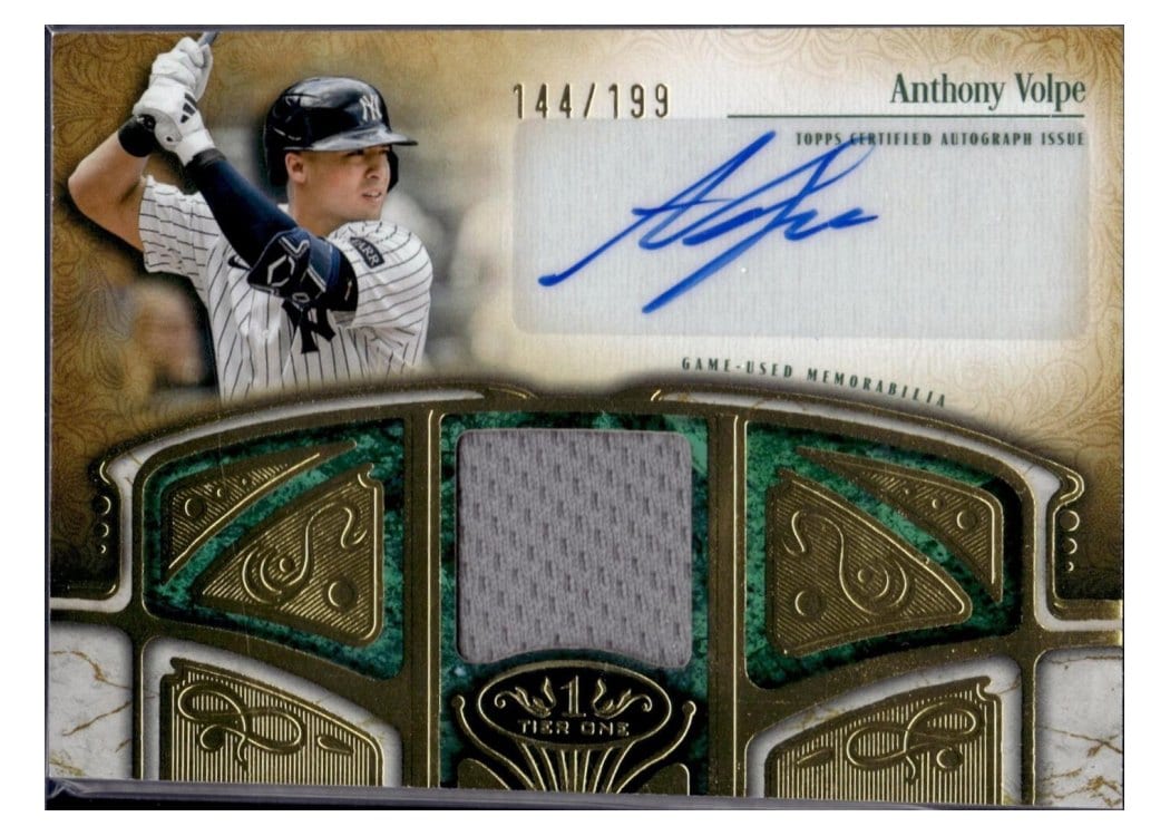 2026 Topps Tier One Autographed Tier One Relics Anthony Volpe #AT1R-AV card