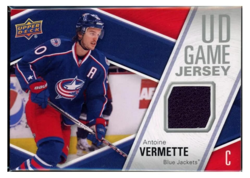 2011 Upper Deck UD Game Jersey Antoine Vermette #GJ-AV card