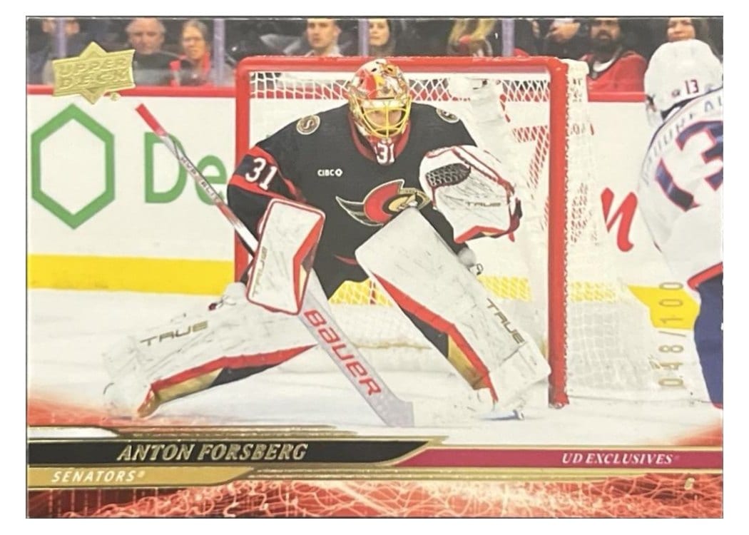 2024-25 Upper Deck Base Set Anton Forsberg #371 card