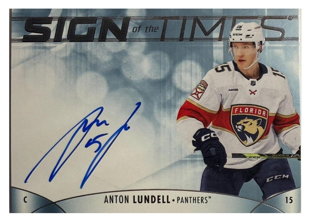 2023-24 SP Authentic Sign of the Times Auto Anton Lundell #SOTT-LU card