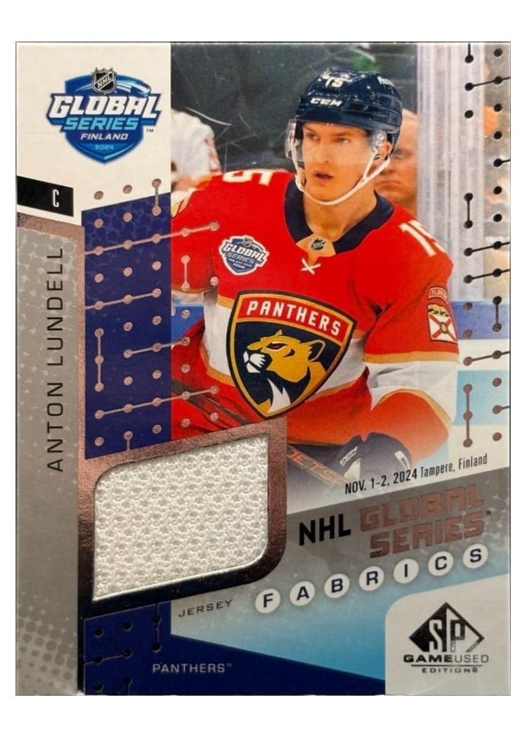 2025-26 SP Game Used 2024 Global Series Stars vs. Panthers Fabrics Anton Lundell #GSF2-6
