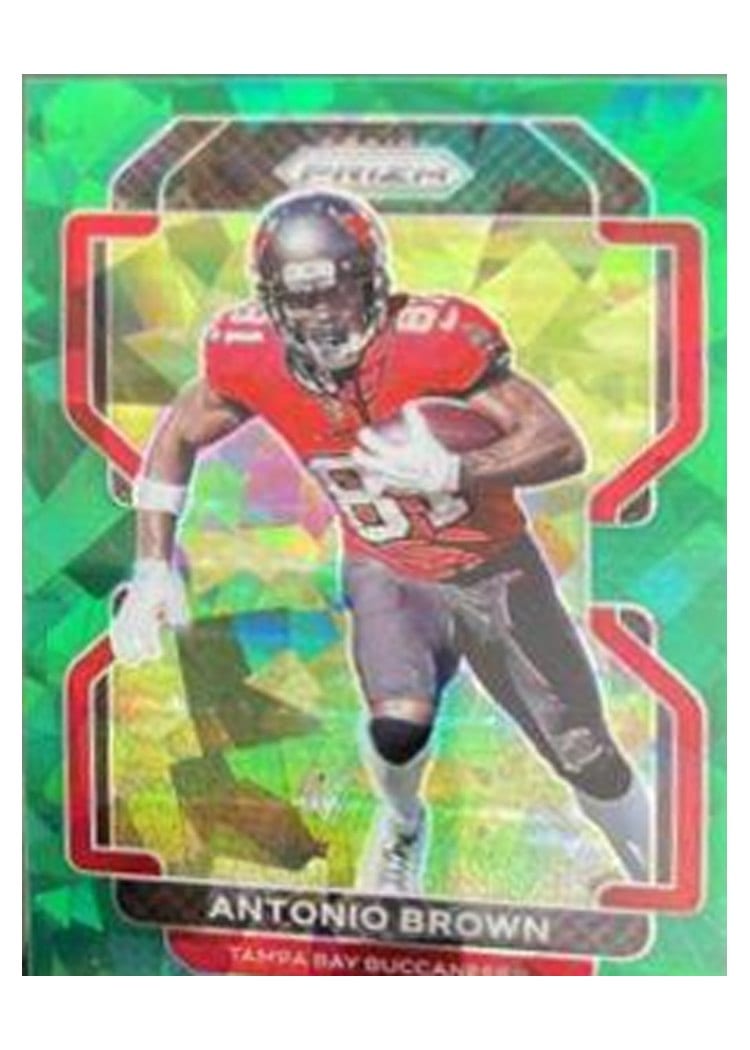 2021 Panini Prizm Base Set Antonio Brown Green Ice Prizm #292 card