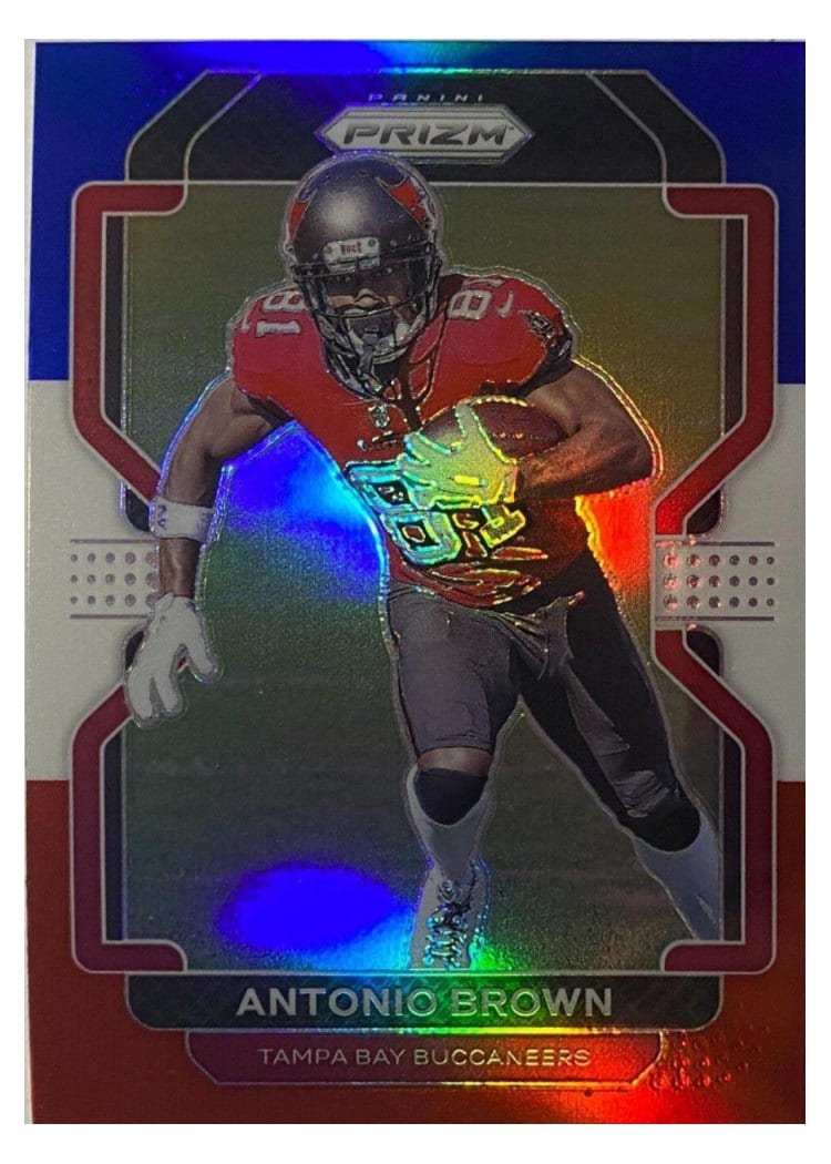 2021 Panini Prizm Base Set Antonio Brown Red White and Blue Prizm #292 card