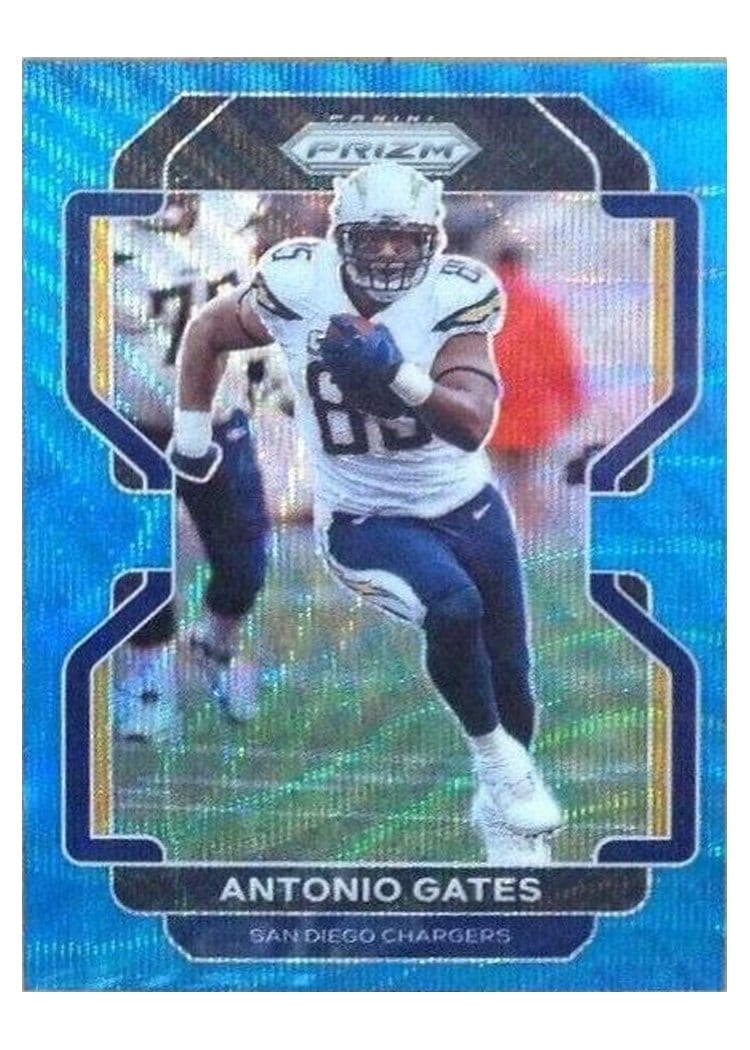 2021 Panini Prizm Base Set Antonio Gates Blue Wave Prizm #175 card