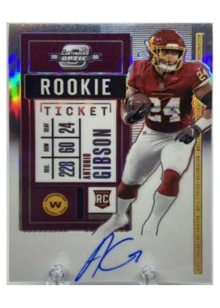 2020 Panini Contenders Optic Base Set Antonio Gibson Autograph Silver #127 card