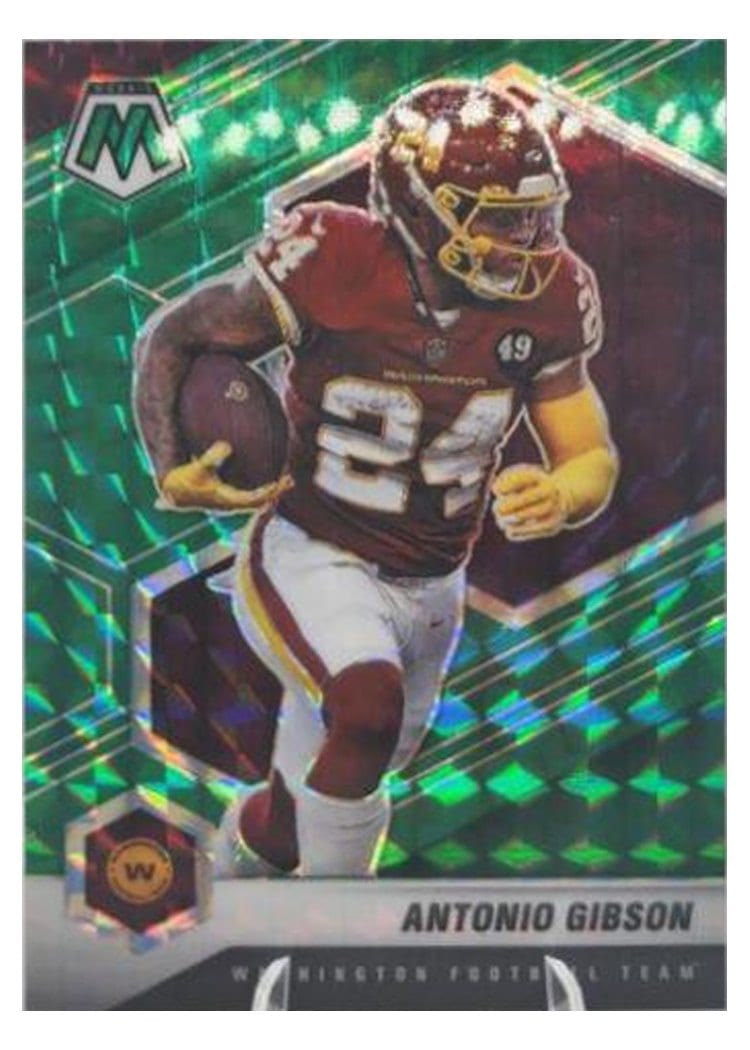 2021 Panini Mosaic Base Set Antonio Gibson Green Fluorescent #200 card