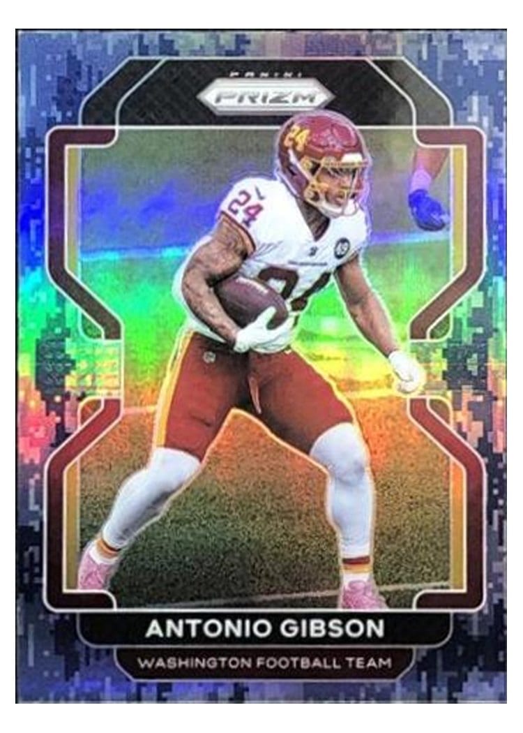 2021 Panini Prizm Base Set Antonio Gibson Navy Camo Prizm #212 card
