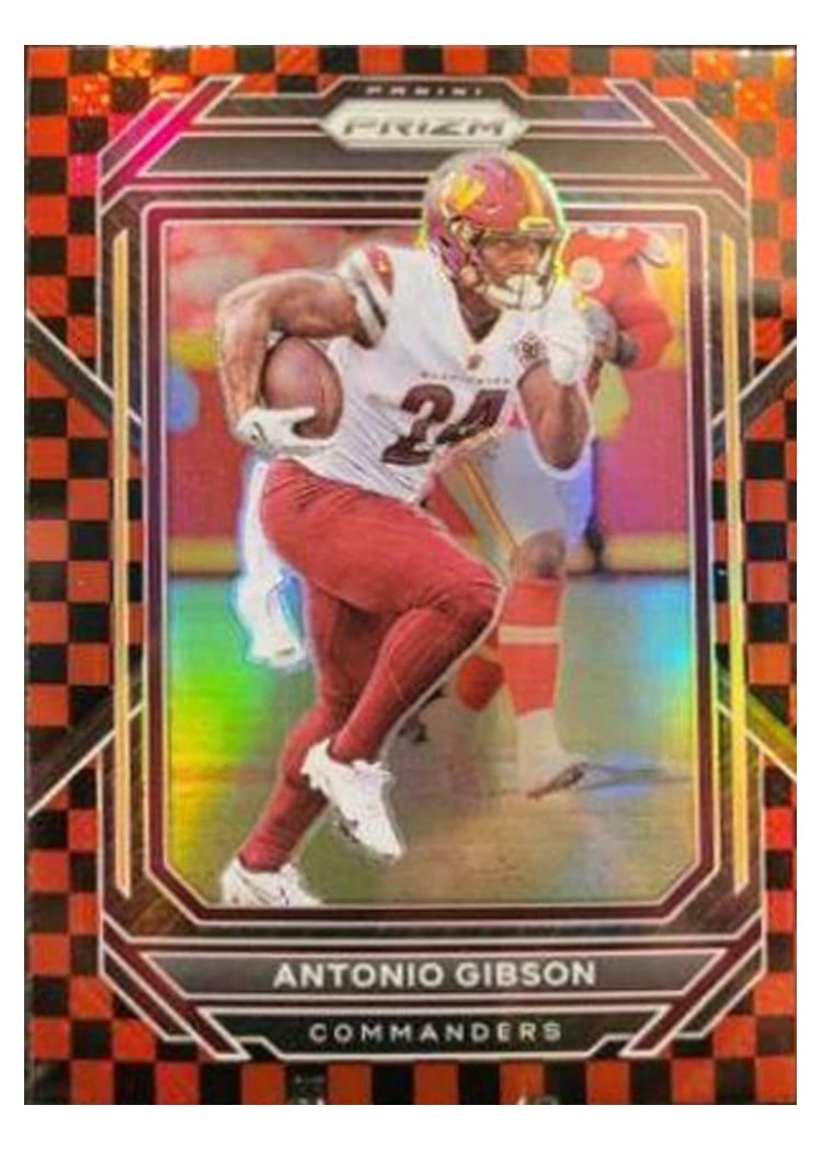 2022 Panini Prizm Base Set Antonio Gibson Black Red Checker #293 card