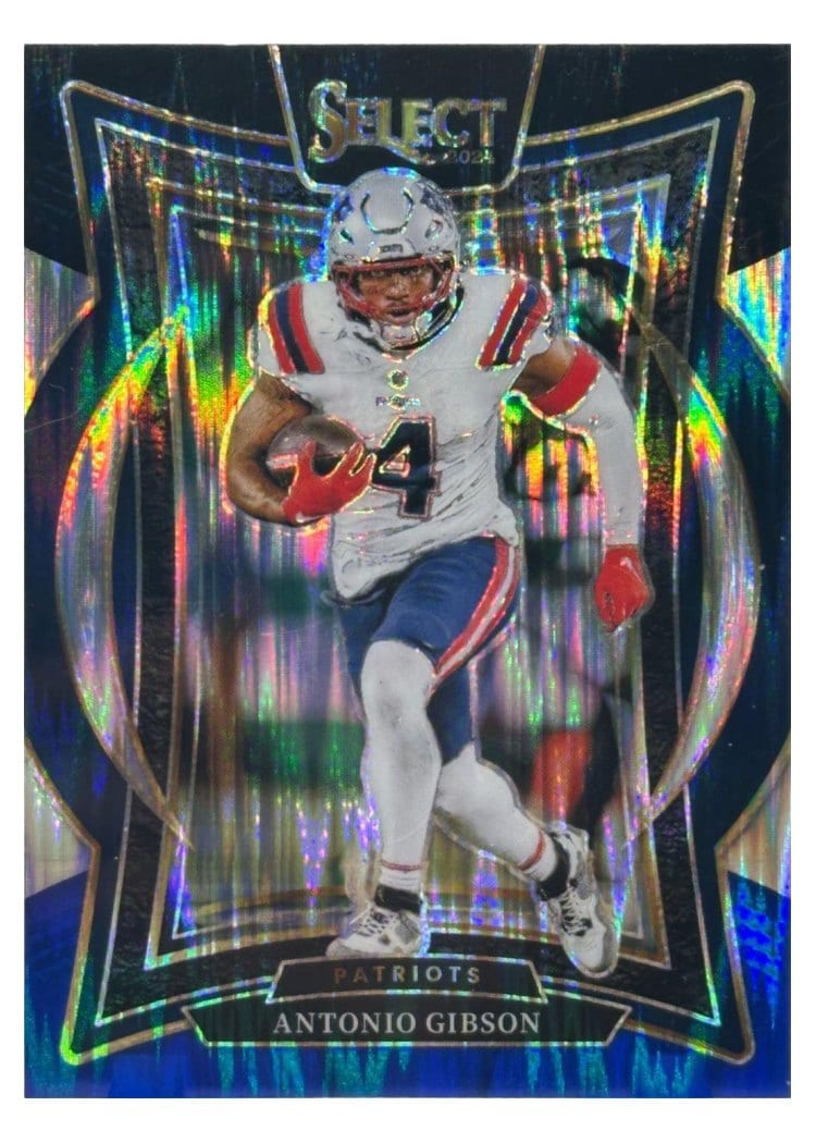 2024 Panini Select Base Set Antonio Gibson Black Blue Prizm Shock #7 card
