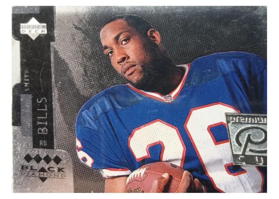 1998 Upper Deck Black Diamond Premium Cut Antowain Smith Quadruple Horizontal #PC11 card