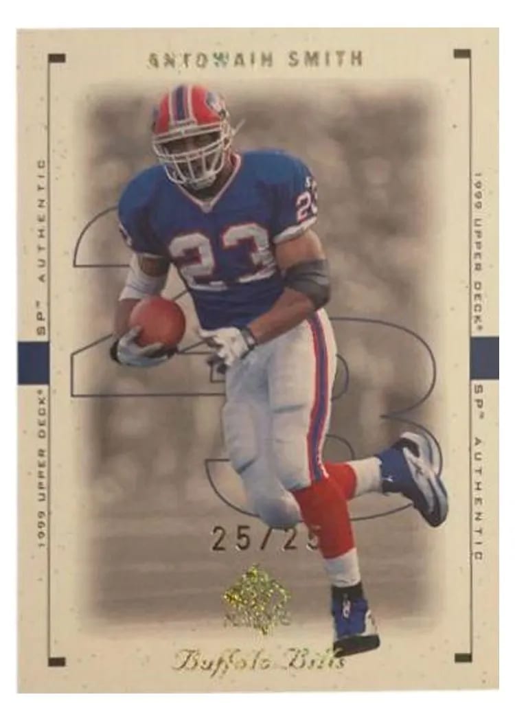 1999 SP Authentic Antowain Smith #9 card
