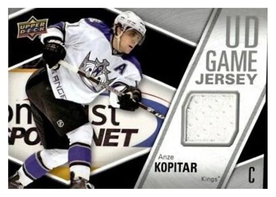 2011 Upper Deck UD Game Jersey Anze Kopitar #GJ-KO card