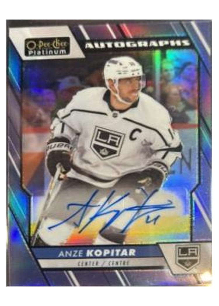 2023-24 O-Pee-Chee Platinum Blue Rainbow Autos Anze Kopitar #BA-AK card