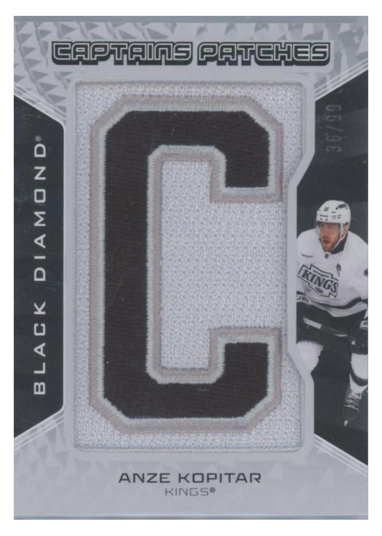 2025-26 Upper Deck Black Diamond Captains Patches Anze Kopitar #CP-AK card