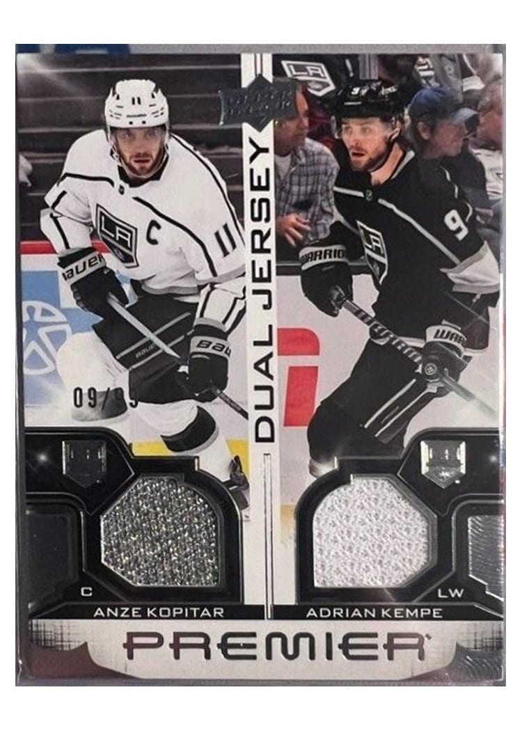 2022-23 Upper Deck Premier Premier Dual Jersey Anze Kopitar/Adrian Kempe #PD-AZAK card