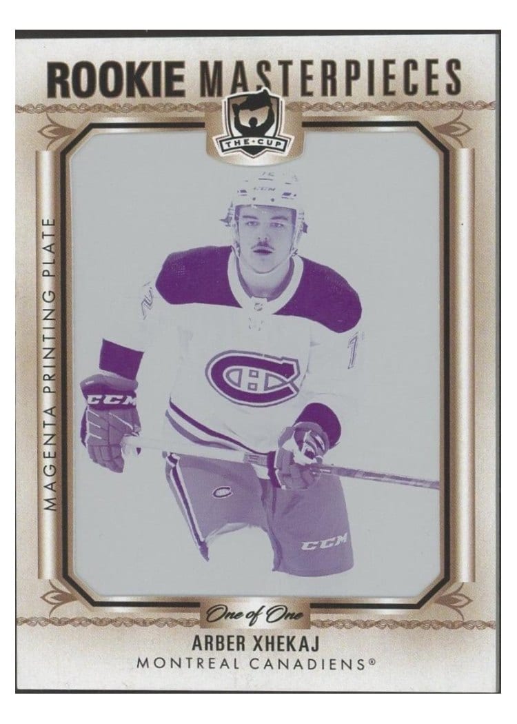2022-23 Upper Deck The Cup Rookie Masterpiece Printing Plates - Exquisite Collection Rookies (Ice) Arber Xhekaj #R10 card