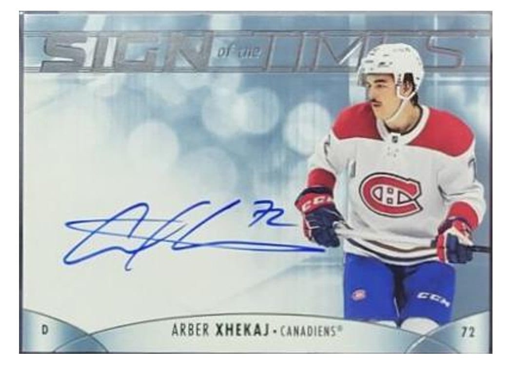 2023-24 SP Authentic Sign of the Times Auto Arber Xhekaj #SOTT-AX card