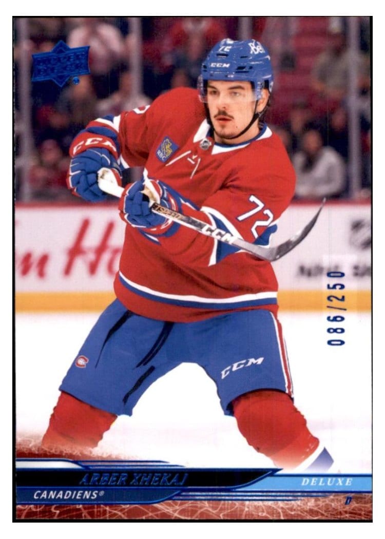 2024-25 Upper Deck Base Set Arber Xhekaj Deluxe #340 card