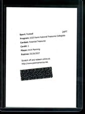 2025 Panini National Treasures Collegiate Potential Treasures Arch Manning #1 card