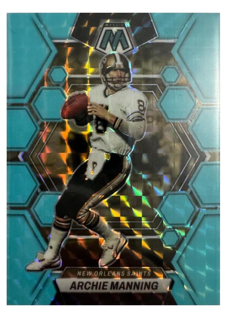 2023 Panini Mosaic Base Set Archie Manning Blue Fluorescent #173 card