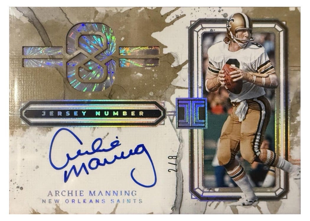 2025 Panini Impeccable Impeccable Jersey Number Autographs Archie Manning #2 card