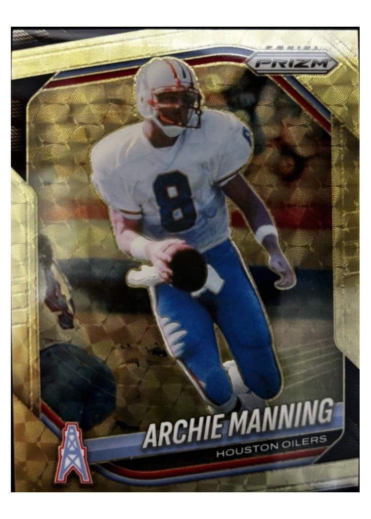 2025 Panini Prizm Base Set Archie Manning Gold Vinyl #166 card