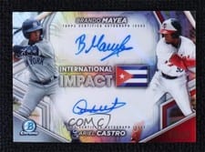2024 Bowman Chrome International Impact Autographs Ariel Castro / Brando Mayea #II-MC card