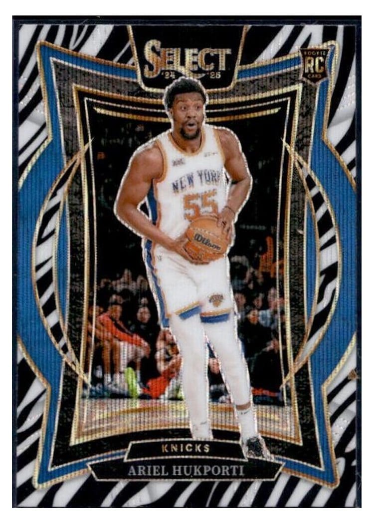 2024-25 Panini Select Base Set Ariel Hukporti Zebra Prizm #93 card