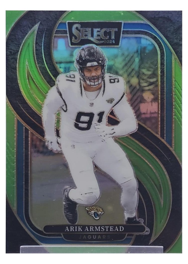 2024 Panini Select Base Set Arik Armstead Neon Green Prizm #107 card