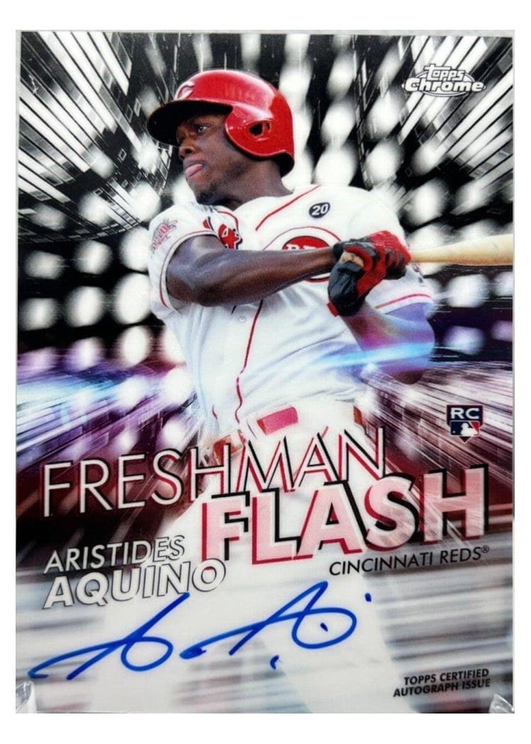 2020 Topps Chrome Freshman Flash Autograph Aristides Aquino #FFA-AA card