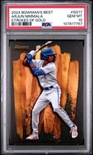 2024 Bowman's Best Strokes of Gold Arjun Nimmala #SG-17 card