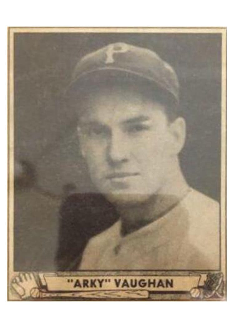 1940 Play Ball Arky Vaughan #107 card