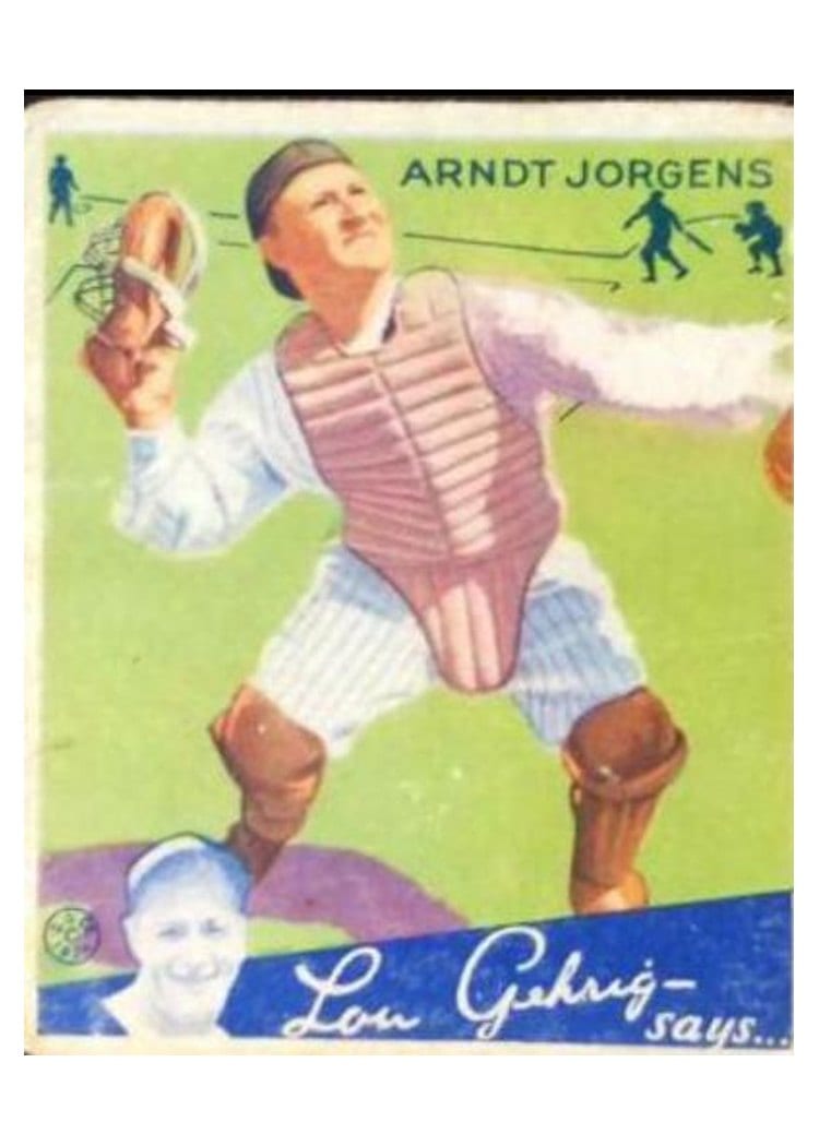 1934 Goudey Arndt Jorgens #72 card
