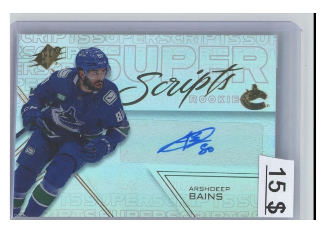 2024-25 SPx SuperScripts Rookies Arshdeep Bains #SSR-AB card