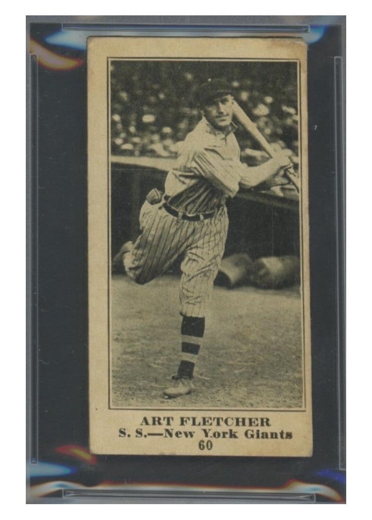 1916 M101 4 Sporting News Art Fletcher Blank Back #60 card