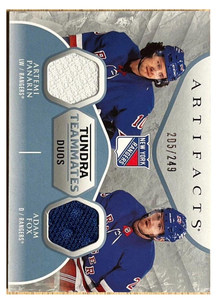 2023-24 Upper Deck Artifacts Tundra Teammates Duos Artemi Panarin/Adam Fox #T2-NYR card