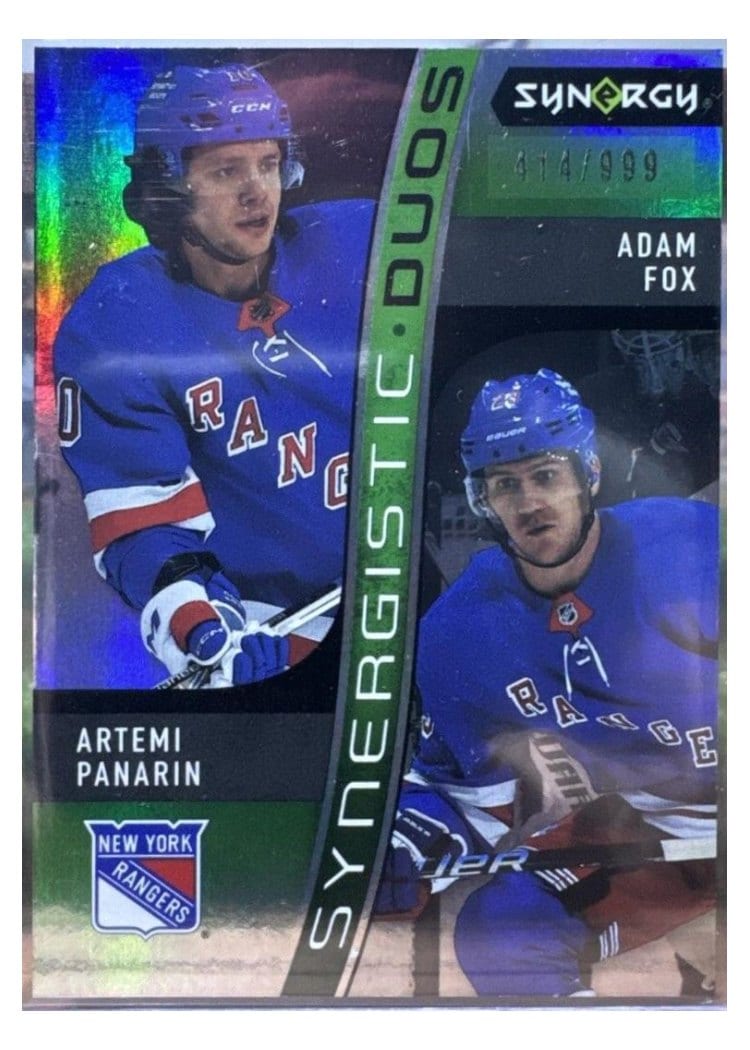 2023-24 Upper Deck Synergy Synergistic Duos Artemi Panarin/Adam Fox #SD-7** card