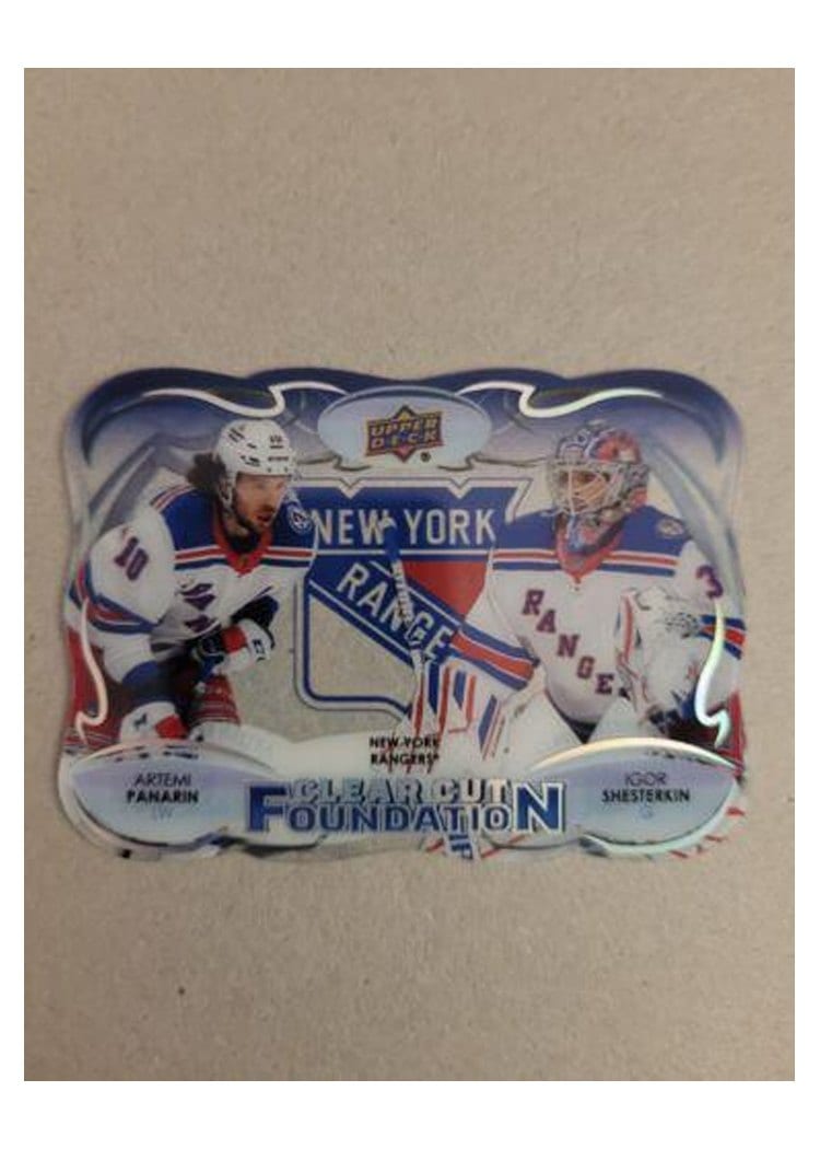2022-23 Upper Deck Clear Cut Foundations Artemi Panarin/Igor Shesterkin #CCF-PS card