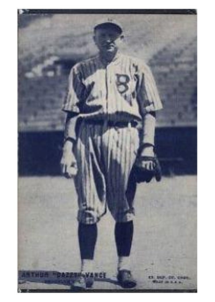 1928 Exhibits Arthur 'Dazzy' Vance card