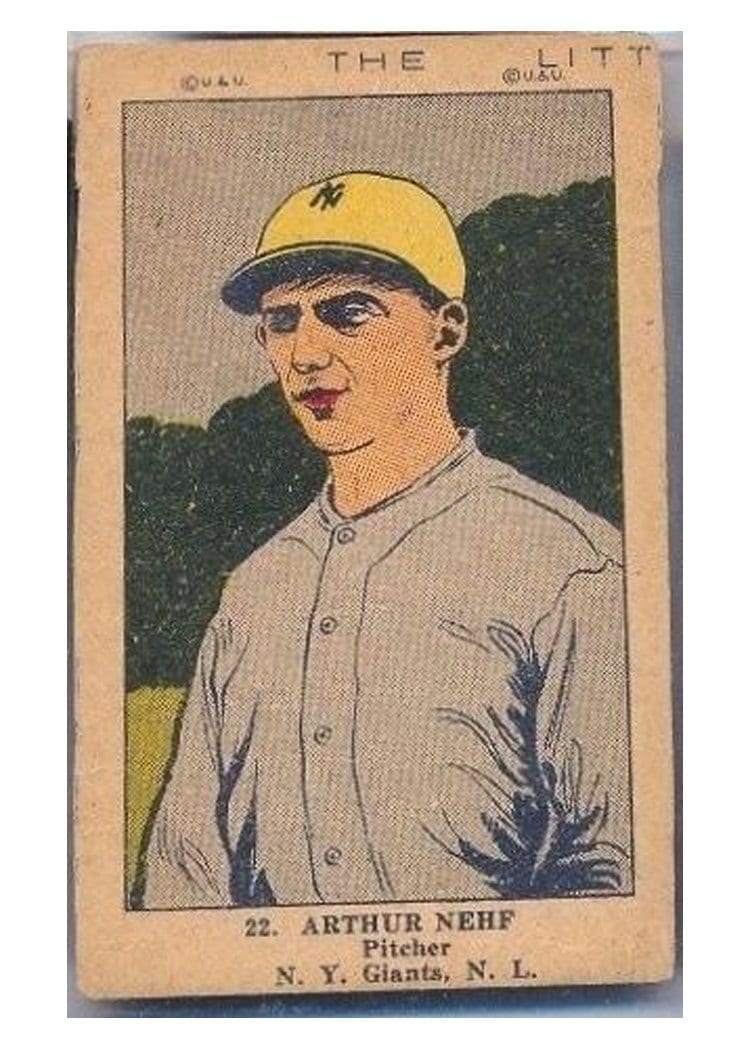 1923 W515 2 Arthur Nehf #22 card