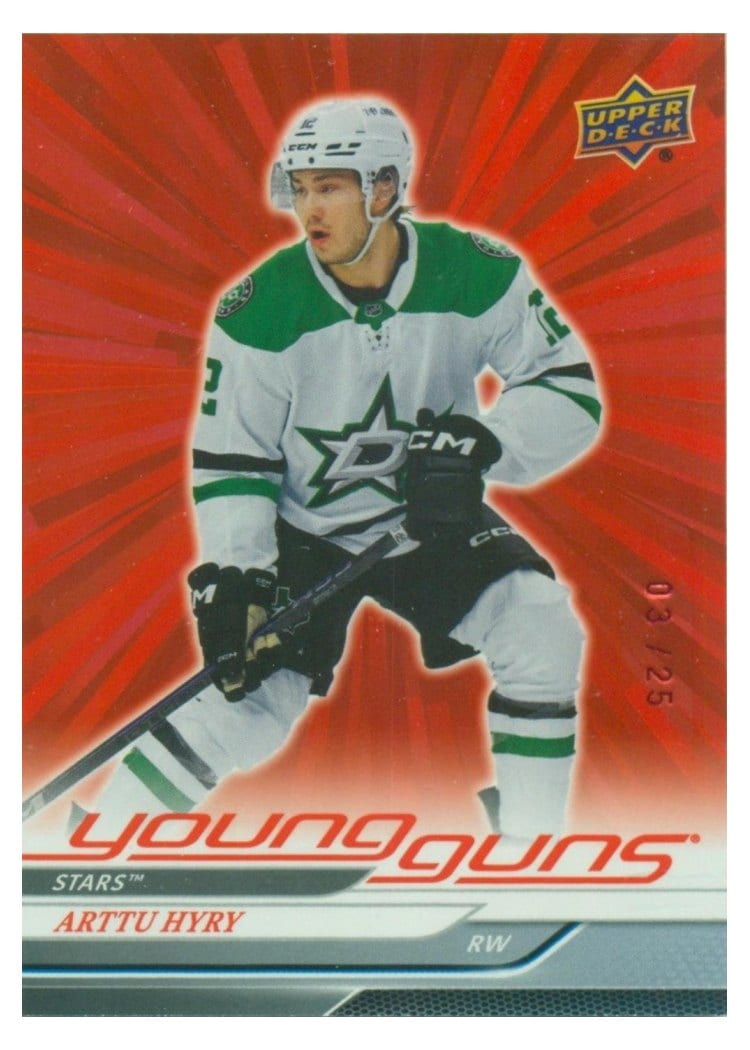 2024-25 Upper Deck Base Set Arttu Hyry Outburst Red #728 card