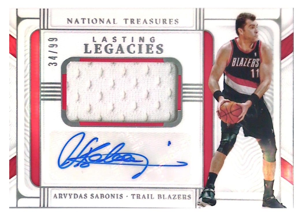2021-22 Panini National Treasures Lasting Legacies Arvydas Sabonis #LL-ASB card