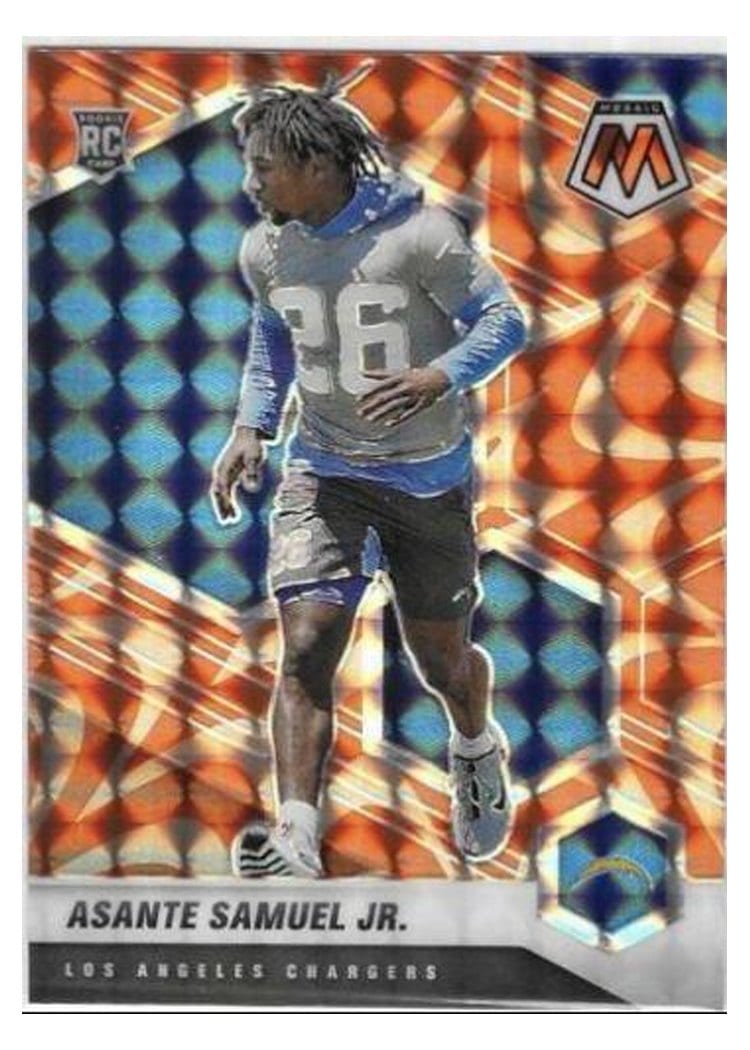 2021 Panini Mosaic Base Set Asante Samuel Jr. Reactive Orange Mosaic #348 card