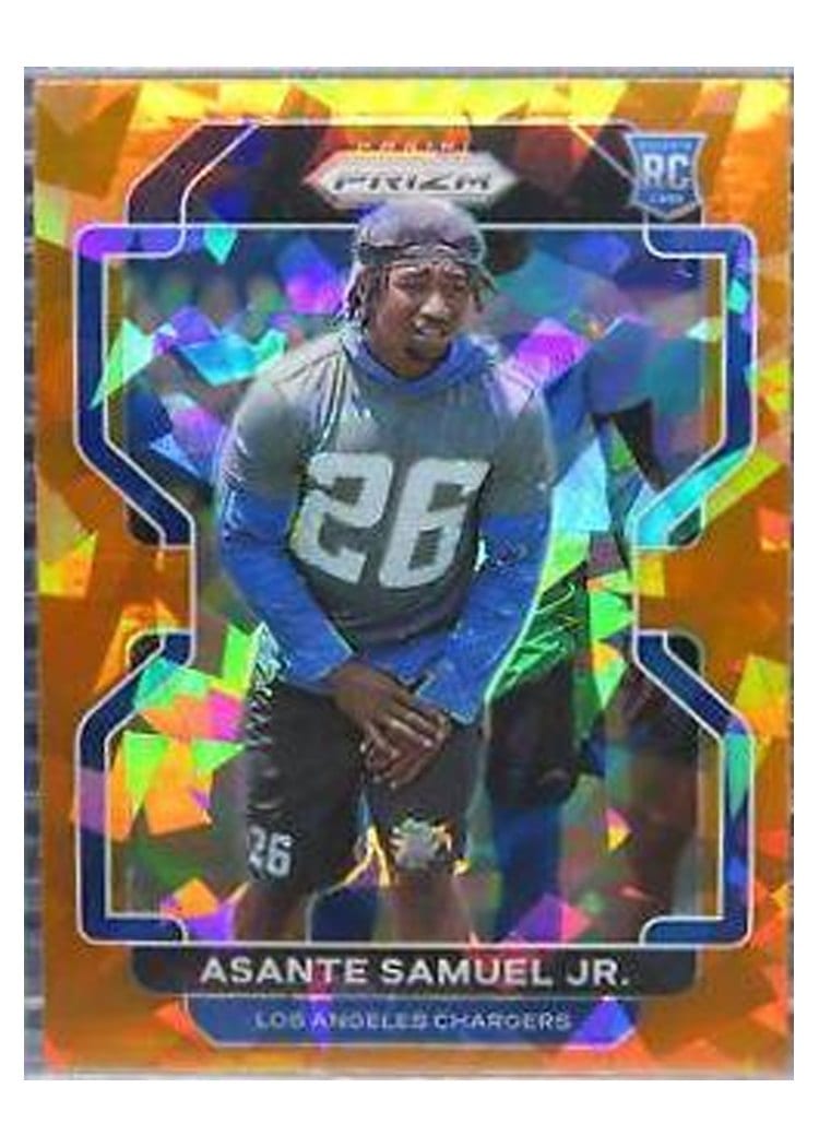 2021 Panini Prizm Base Set Asante Samuel Jr. Orange Ice Prizm #435 card