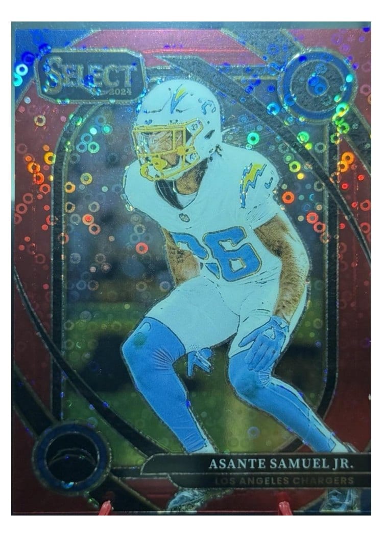 2024 Panini Select Base Set Asante Samuel Jr. Red Disco Prizm #207 card