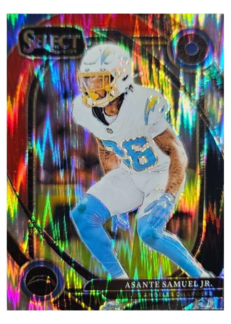 2024 Panini Select Base Set Asante Samuel Jr. Black Red Prizm Shock #207 card