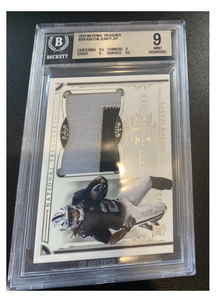 2025 Panini National Treasures Rookie Patches Ashton Jeanty #214 card