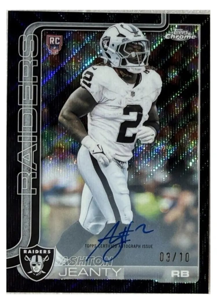 2025 Topps Chrome Black Rookie Autograph Ashton Jeanty #RAU-AJ card