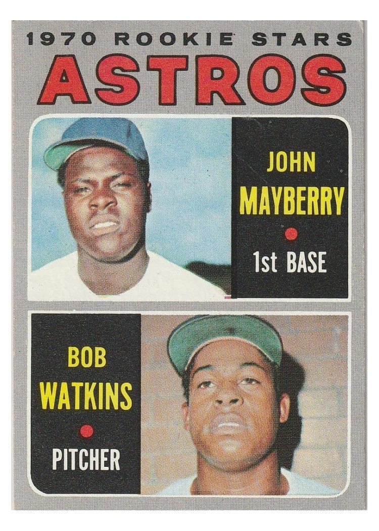 1970 Topps Astros 1970 Rookie Stars: John Mayberry / Bob Watkins #227 card