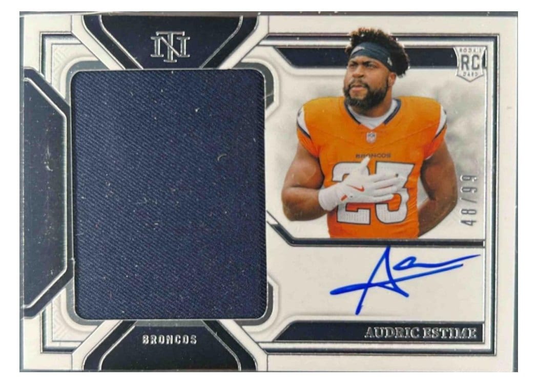 2024 Panini National Treasures Rookie Material Signatures RPS Audric Estime #20 card